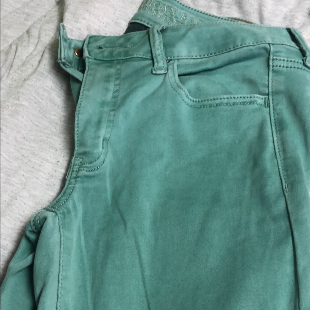 Turquoise American eagle skinny jeans